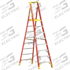 WERNER Podium Stepladder: 10 ft Ladder Size, Fiberglass, 300 lb Load Capacity, 45 lb Wt (MPN PD6208). Key specifications — Brand: WERNER; Included Features: Guard Rail.