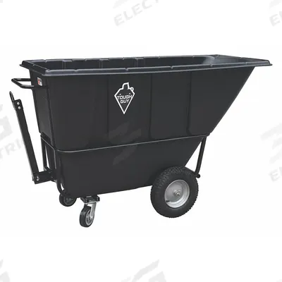 TOUGH GUY Tilt Truck: 27 cu ft, 2,100 lb, 77 in L x 34 1/2 in W x 36 in H, Black - Towable Steel-Reinforced Plastic Tilt Trucks