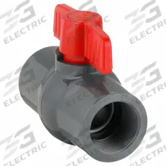 APPROVED VENDOR Manual Two-Way Ball Valve: 1 1/2 in, PVC, Straight, FNPT x FNPT, Full Port Ball Port (MPN 32H958). Key specifications — Brand: APPROVED VENDOR; Handle: Tee.