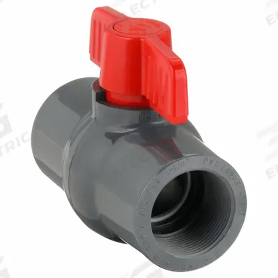 APPROVED VENDOR Manual Two-Way Ball Valve: 1 1/2 in, PVC, Straight, FNPT x FNPT - PVC Ball Valves
