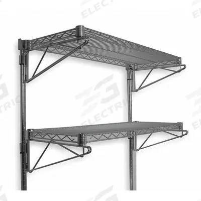 APPROVED VENDOR Wire Wall Shelf: 36 in x 14 in, 2 Shelves, 125 lb Load Capacity per Shelf - Adjustable-Height Steel Wire Wall-Mount Shelving