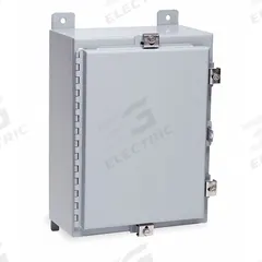 WIEGMANN Enclosure: Steel, 30 in x 24 in x 10 in, NEMA 12/13/4, Solid Cover, Hinged (MPN N4302410). Key specifications — Closure Method: Clamps; Brand: WIEGMANN; Knockouts: Not Included.