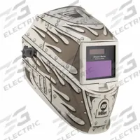 MILLER Welding Helmet: Auto-Darkening, 3 Arc Sensors, Black, W8/13, 5.88 sq in, Digital, Grind Mode (MPN 287794). Key specifications — Color: Black; Suspension Adjustment Type: Ratchet; Series: Classic; Graphics: None; Viewing Area: 5.88 sq in; Brand: MILLER; Grind Mode: Yes; Helmet Material: Nylon.