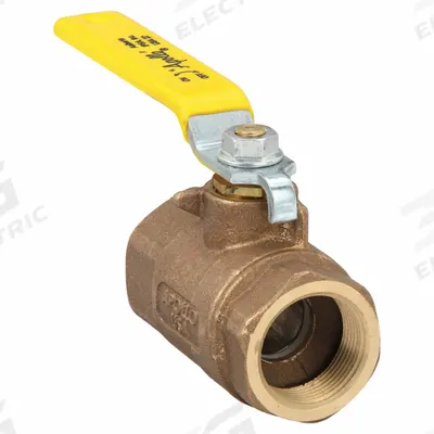 APOLLO Manual Two-Way Ball Valve: 1 1/4 in, Bronze, Straight, FNPT x FNPT, Std Port - Bronze Ball Valves with Drain