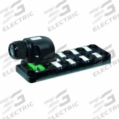 MURRELEKTRONIK Distribution Box: EXACT12, 8 Ports, 4 Pole M12 Female, 4 A Current Rating per Port (MPN 8000-88450-0000000). Key specifications — IP Rating: IP65; Features: Plastic Housing.