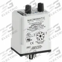 MACROMATIC Voltage Sensing Relay: Socket Mounted, 8 Pins/Terminals, 10 A, 24V DC, Pin (MPN VAKP024D). Key specifications — Drop-Out Range: 75% to 95%; Monitored Parameters: Undervoltage; Brand: MACROMATIC.
