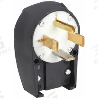 BRYANT Straight Blade Plug: 14-60P, 125/250V AC, 60 A, 3 Pole, 4 Blade, Black (MPN 9462ANPB)