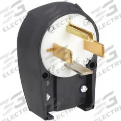 BRYANT Straight Blade Plug: 14-60P, 125/250V AC, 60 A, 3 Pole, 4 Blade, Black (MPN 9462ANPB)
