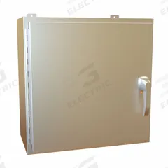HAMMOND Electrical Enclosure: Stainless Steel, 24 in x 24 in x 12 in, NEMA 12/13/3R/4/4X, Hinged (MPN HW242412SSHK). Key specifications — Brand: HAMMOND; Closure Method: Handle; Enclosure Material: Stainless Steel.