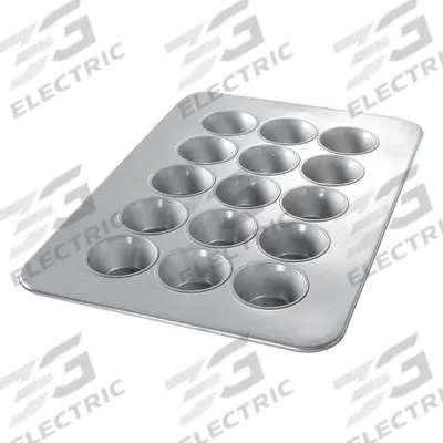CHICAGO METALLIC Pecan Roll Pan: Aluminized Steel, 15 Slots, 17 7/8 in Overall Wd - Cupcake & Muffin Pans