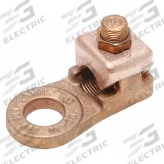 BURNDY Wire Connector: 8 AWG – 4 AWG Wire Sizes, 3/8 in Stud Size, Unplated Copper Lug Body (MPN QDA4C). Key specifications — Brand: BURNDY; For Wire Material: Copper; Maximum Stranded Copper Wire Size: 4 AWG; Minimum Stranded Copper Wire Size: 8 AWG; Lug Material: Unplated Copper.