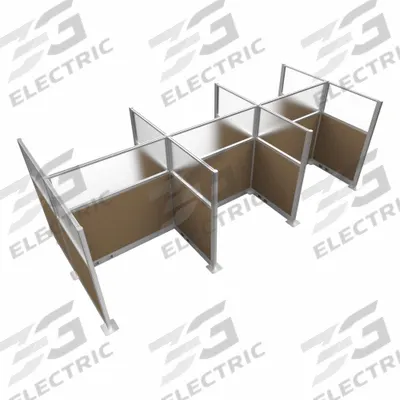 VERSARE Cubicle Kit: 72 in Overall Ht, 48 in_72 in Overall Wd, 9 Panels, Latte - Modular Cubicle Walls