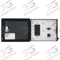NVENT HOFFMAN Data Interface Port: Steel, 120V Duplex Receptacle/9-Pin D-Sub, 5 A Reset, 120 V AC (MPN HDP5PB). Key specifications — Manufacturer Part Number: HDP5PB; Brand: NVENT HOFFMAN; Resets: 5 A Reset; IP Rating: IP66; Panel Configuration: 9-Pin D-Sub; Panel Terminations: 9-Pin D-Sub Terminal Block.