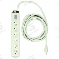 TRIPP LITE Outlet Strip: 6 Outlets, 15 ft Cord Lg, 20 A Current, UL 1363, White, 5-20P, 2 1/2 in Wd (MPN TLM615NC20). Key specifications — Brand: TRIPP LITE; Mounting Style: Keyhole.
