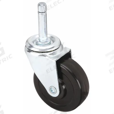 APPROVED VENDOR Stem Caster: Swivel, No Brake, 3 in Wheel Dia., 1 1/4 in Wheel Wd, Rubber - General Purpose Friction-Ring Stem Casters