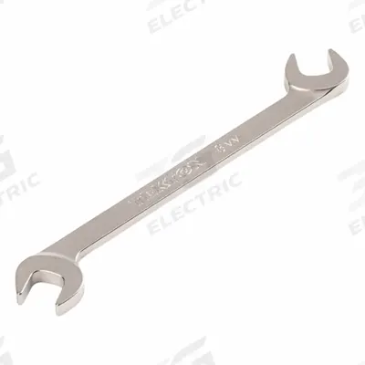 TEKTON Open End Wrench: Chromium Molybdenum Steel, Satin, 8 mm Head Size - Metric, Double End, Open End Wrenches
