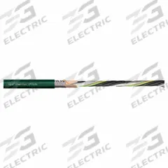 CHAINFLEX Servo Motor Cable: (4) 12 AWG (4.0)/(2) Shielded Twisted Pr 16 AWG (1.5), Green (MPN CF21-40150202). Key specifications — Conductor Grouping: (4) 12 AWG/(2) Shielded Twisted Pair 16 AWG; Includes Ground: Yes; Overall Length: Order by the Foot; Minimum Bend Radius Factor - Fixed: 4 x OD; Minimum Bend Radius Factor - Flexible: 6 x OD; Brand: CHAINFLEX.