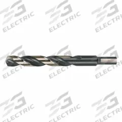 CLE-LINE Reduced Shank Drill Bit: 27/64", 135° Split Point, Black & Gold HSS, 3-Flats Shank (MPN C23860). Key specifications — attr1233794: 0.4219.