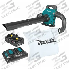MAKITA Battery-Powered Handheld Leaf Blower Kit: LXT®, 473 cfm Max. Air Flow, 120 mph Max. Air Speed (MPN XBU04PTV). Key specifications — attr976723: Blower; attr976705: 5.0 Ah; attr976738: MAKITA.