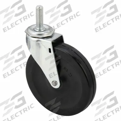 SHEPHERD CASTER Stem Caster: 5 in Wheel Dia., 1 in Wheel Wd, 5 3/4 in Mounting Ht, Swivel - NSF-Listed Sanitary Threaded Stem Casters