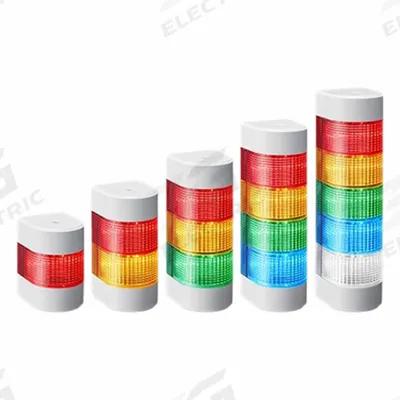 PATLITE Wall Mount Signal Tower: 3 Tier, No Sounder Tier, IP54, Amber/Green/Red - Three-Tier Tower Light Assemblies
