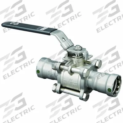 VIEGA MEGAPRESS Manual Two-Way Ball Valve: 1 1/4 in, Stainless Steel, Straight Valve Body - Stainless Steel Ball Valves