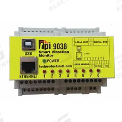 TEST PRODUCTS INTL. Vibration Meter: Vibration, 2 Hz to 25.6 kHz, 999.9 in/sec Max Velocity Measured (MPN 9038). Key specifications — Brand: TEST PRODUCTS INTL.; Accuracy: +/-5%; Digital Display Screen Type: No Display; Frequency Ranges: 2 Hz to 25.6 kHz; Certificate of Calibration: Not Included.