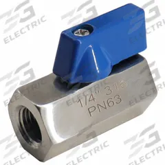 APPROVED VENDOR Manual Two-Way Ball Valve: 1/4 in, 316 Stainless Steel, Straight Valve Body, RPTFE (MPN 06Q101N04014). Key specifications — Brand: APPROVED VENDOR; Handle: Locking Lever.