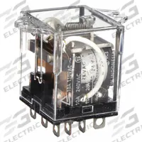 OMRON Flange Mount Relay: Surface (Top Flange) Mounted, 10 A Current Rating, 24V AC, 3PDT (MPN LY3F-AC24). Key specifications — Brand: OMRON; Base Type: Octal; Mounting Style: Top Flange; Electrical Connection: Plug-In Terminal; Manufacturer Part Number: LY3F-AC24; Operating Current: 7.5 A at 110V AC (Inductive Load); Series: LY Series.