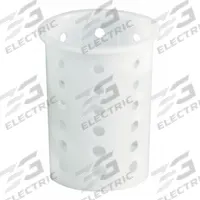 VOLLRATH Flatware Cylinder: Plastic, White, 3 3/4 in Cylinder Dia, 5 5/8 in Overall Ht (MPN 52643)