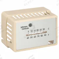 Thermostat Cover: For Johnson Controls T-4000, Cover with Thermometer, Setpoint Window, and Logo (MPN T-4000-2142). Key specifications — Accessory Type: Thermostat Cover; Compatible Brand and Series: Johnson Controls T-4000; Includes: Cover with Thermometer, Setpoint Window, and Logo; Mounting Direction: Horizontal; Color: Beige; Color/Material: Beige, Plastic; Material: Plastic; Manufacturer Part Number: T-4000-2142.
