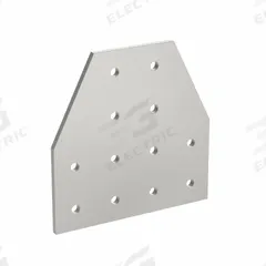 Tee Flat Plate: T Flat Plate, 40 Series, 6 mm x 160 mm x 160 mm, For 8 9/64 mm Slot Wd, 12 Holes (MPN 40-4325). Key specifications — Material: Aluminum; Brand: 80/20; Finish: Anodized.
