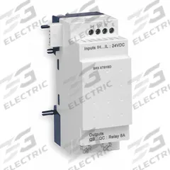 SCHNEIDER ELECTRIC Discrete Input/Output Module: (4) Discrete In, (2) Relay Out (MPN SR3XT61FU). Key specifications — Manufacturer Part Number: SR3XT61FU; Power Required: 100 to 240V AC; Product Type: Discrete Input/Output Module; Series: SR3B; Number and Type of Outputs: (2) Relay; Number and Type of Inputs: (4) Discrete.