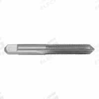 CLEVELAND Straight Flute Hand Tap: 3/8"-16 UNC, H1 / 2B, 3 Flute, Plug Chamfer, High Speed Steel (MPN C54576)