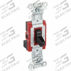 HUBBELL Wall Switch: Toggle Switch, Single Pole, Maintained, Black, 120/277V AC, 20 A (MPN SNAP1221BK). Key specifications — Illuminated: No; Voltage Rating: 120/277V AC.