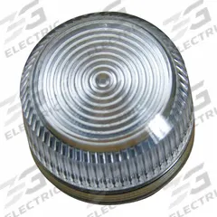 EATON Pilot Light Lens: 30 mm Panel Mounting Hole Dia, Clear, Fresnel, Incandescent/LED, 10250T (MPN 10250TC5N). Key specifications — Brand: EATON; Compatible with Series: 10250T; Lens Material: Plastic.