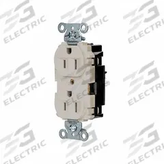 HUBBELL Receptacle: Duplex, 5-15, Light Almond, 125V AC, 15 A, 2 Pole / 3 Wire (MPN 5262STLA)