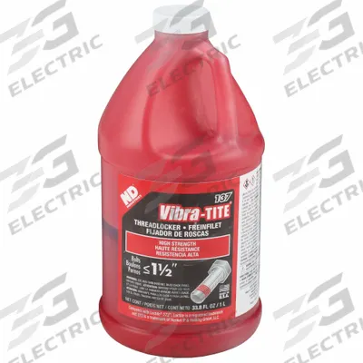 VIBRA-TITE High-Strength Threadlocker: 137, Red, High-Temp Resistant, 33.81 fl oz - High-Strength Threadlockers (Red)