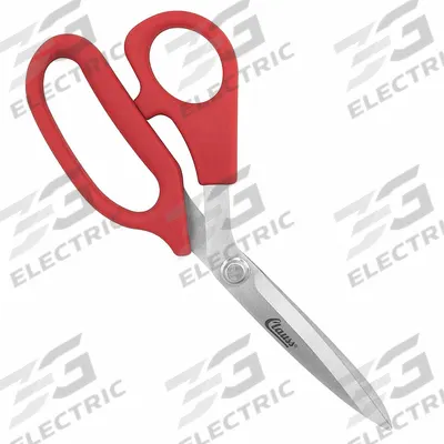 CLAUSS Industrial Shears: Left-Hand, 8 in Overall Lg, Straight, Stainless Steel - Offset Plastic-Handle Scissors