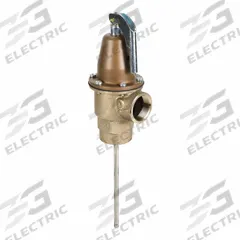 WATTS Temperature and Pressure Relief Valve: Section XIII ASME Section, FNPTF x FNPTF (MPN F121605). Key specifications — Brand: WATTS; Body Material: Copper Silicon Alloy.