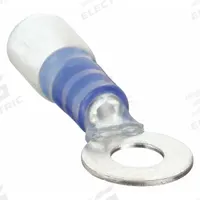 VELVAC Ring Terminal: Blue, Nylon Insulation, #10 Stud Size, 16 AWG to 14 AWG Wire Sizes, 600 V (MPN 30314). Key specifications — attr1308027: VELVAC.