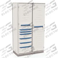METRO Supply Cabinet: 41 1/4 in x 23 3/8 in x 72 1/2 in, 6 Drawers, 7 Shelves, 2 Doors, Assembled (MPN SXRD72TU3). Key specifications — Brand: METRO; Cabinet Color: Taupe.