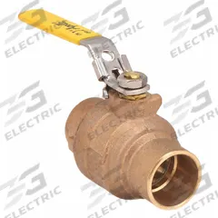 APOLLO Manual Two-Way Ball Valve: 1 in, Bronze, Straight, Sweat x Sweat, 600 psi Max. Pressure (CWP) (MPN 77C20527A). Key specifications — Brand: APOLLO; Handle: Locking Lever.