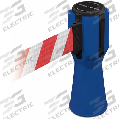 TENSABARRIER Barrier Tape: Blank, 3/4 ft Overall Ht, 9 in Belt Ht, Plastic, 11 7/8 ft Max Belt Lg - Barrier Tape Belts for Traffic Cones