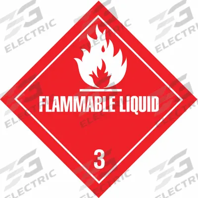 TAPECASE Container Label: Flammable Liquid, 4 in x 4 in, 4 in Label Ht, 4 in Label Wd - Class 3: Flammable Liquids