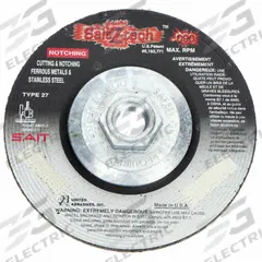 SAIT Depressed Center Cut-Off Wheel: Type 27, 6" x 0.09" x 5/8"-11, Zirconia Alumina, 36 Grit (MPN 20955). Key specifications — Series: Z-Tech; Brand: UNITED ABRASIVES-SAIT.