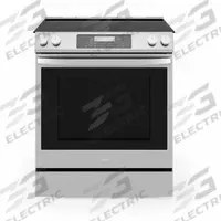 MIDEA Range: Stainless Steel, Electric, 5 Burners, ADA Compliant, Self Cleaning (MPN MES30S2AST). Key specifications — ADA Compliant: Yes; Power Source: Electric; Self Cleaning: Yes; Brand: MIDEA.