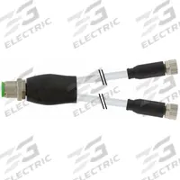MURRELEKTRONIK Cordset: M12 Male Straight X (2) M8 Female Straight, PUR, Gray, 0.6 m Cable Lg (MPN 7000-40821-2300060). Key specifications — Cable Jacket Color: Gray; IP Rating: IP67; Wire Size: 0.25 sq mm; Brand: MURRELEKTRONIK.