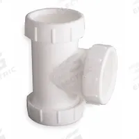 APPROVED VENDOR Tee: Plastic, White, 1 1/2 in_1 1/4 in Nominal Pipe Size, 3 1/2 in Overall Lg, Slip (MPN 1PPA4). Key specifications — Includes: Washers; Brand: APPROVED VENDOR; Material: Plastic; Connection Type: Slip.