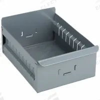 APPROVED VENDOR Drawer Bin: 11 in Overall Lg, 8 1/4 in x 4 1/2 in, Gray, Not Stacking Capable (MPN 1VL74). Key specifications — Stackable: Not Stacking Capable; Brand: APPROVED VENDOR; Includes Dividers: Dividers Included.
